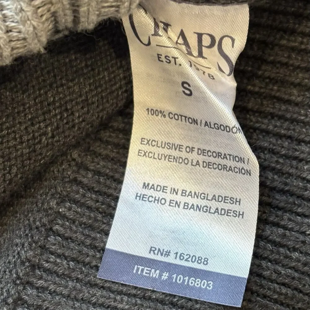 Chaps The Family Holiday Sweater Gray Reindeer Snowflake Women's Small Cotton